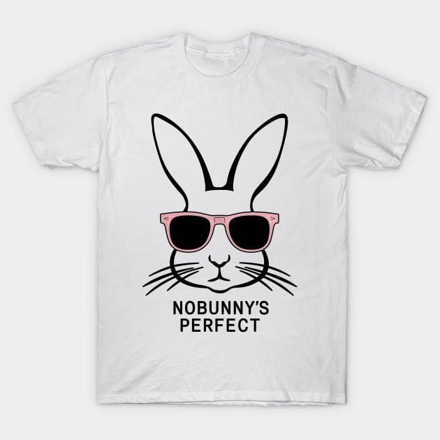 Cool Bunny Silhouette "Nobunny is Perfect" T-Shirt by HBfunshirts